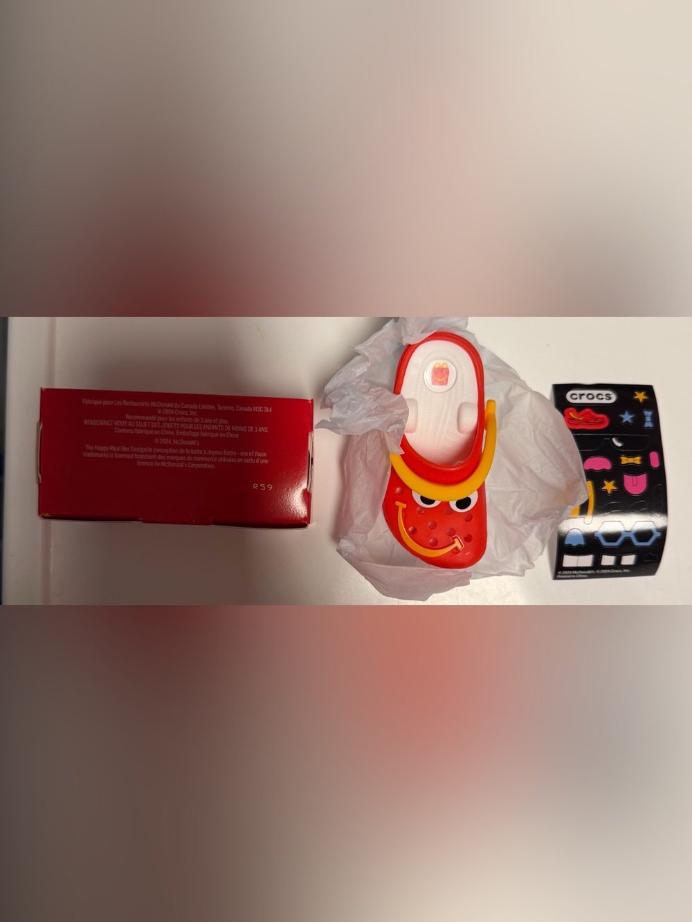 Set Of 6 Different McDonald's 2024 Croc Key Chains